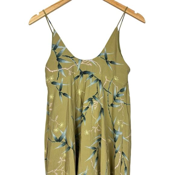 NWT COS Cotton Green Floral Multi Voluminous Midi Vacation Cocktail Dress Size 2 - Picture 13 of 15